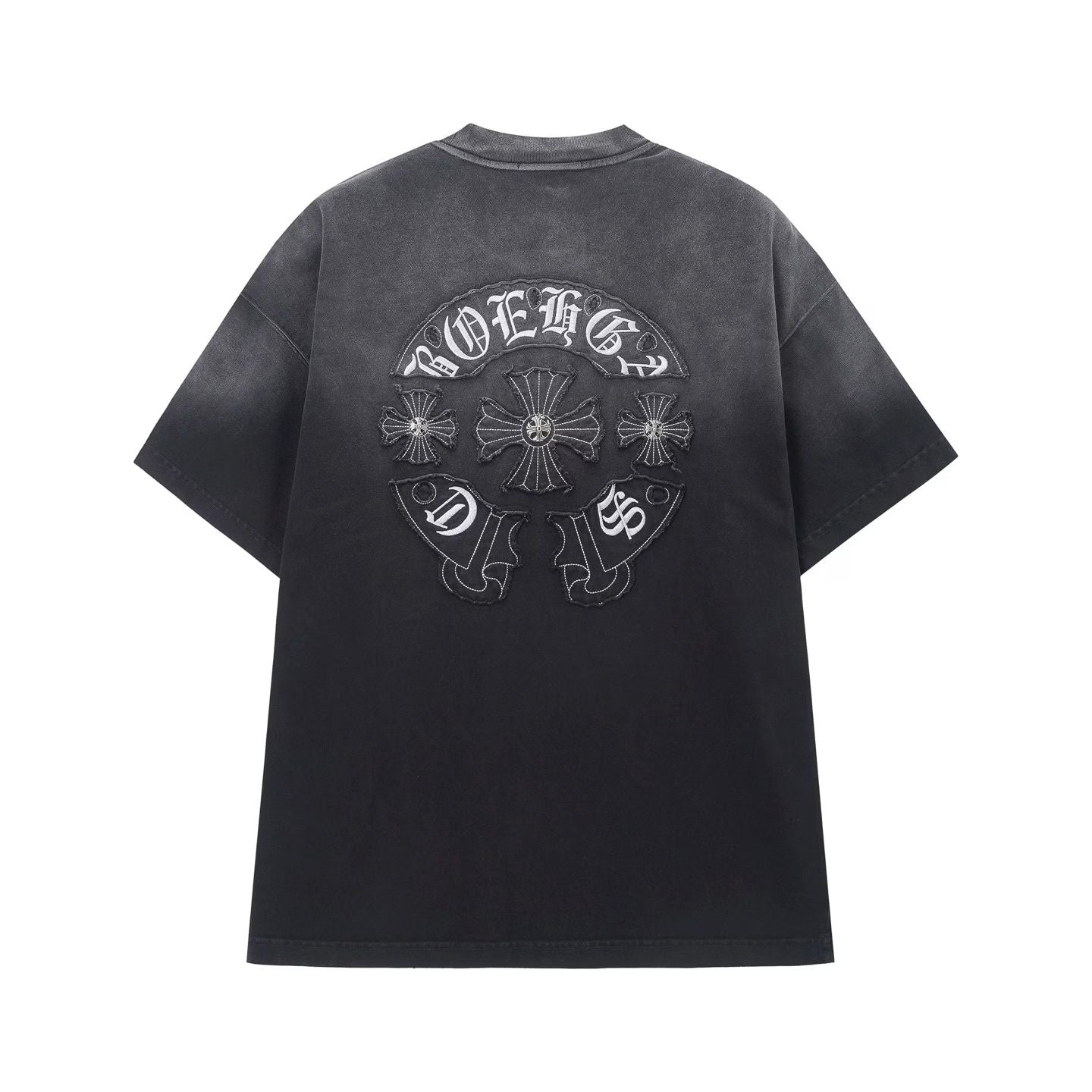 Chrome Hearts Black Gothic Cross Logo T-Shirt