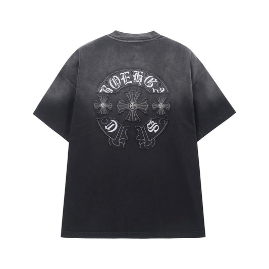 Chrome Hearts Black Gothic Cross Logo T-Shirt