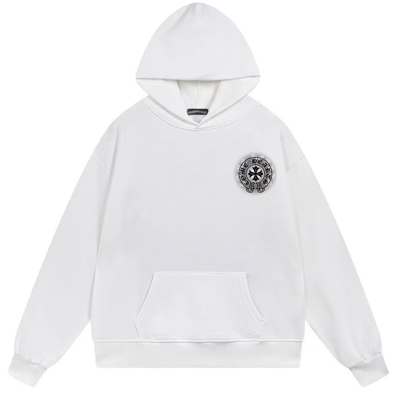 Chrome Hearts Classic Gothic Cross Back Print White Hoodie