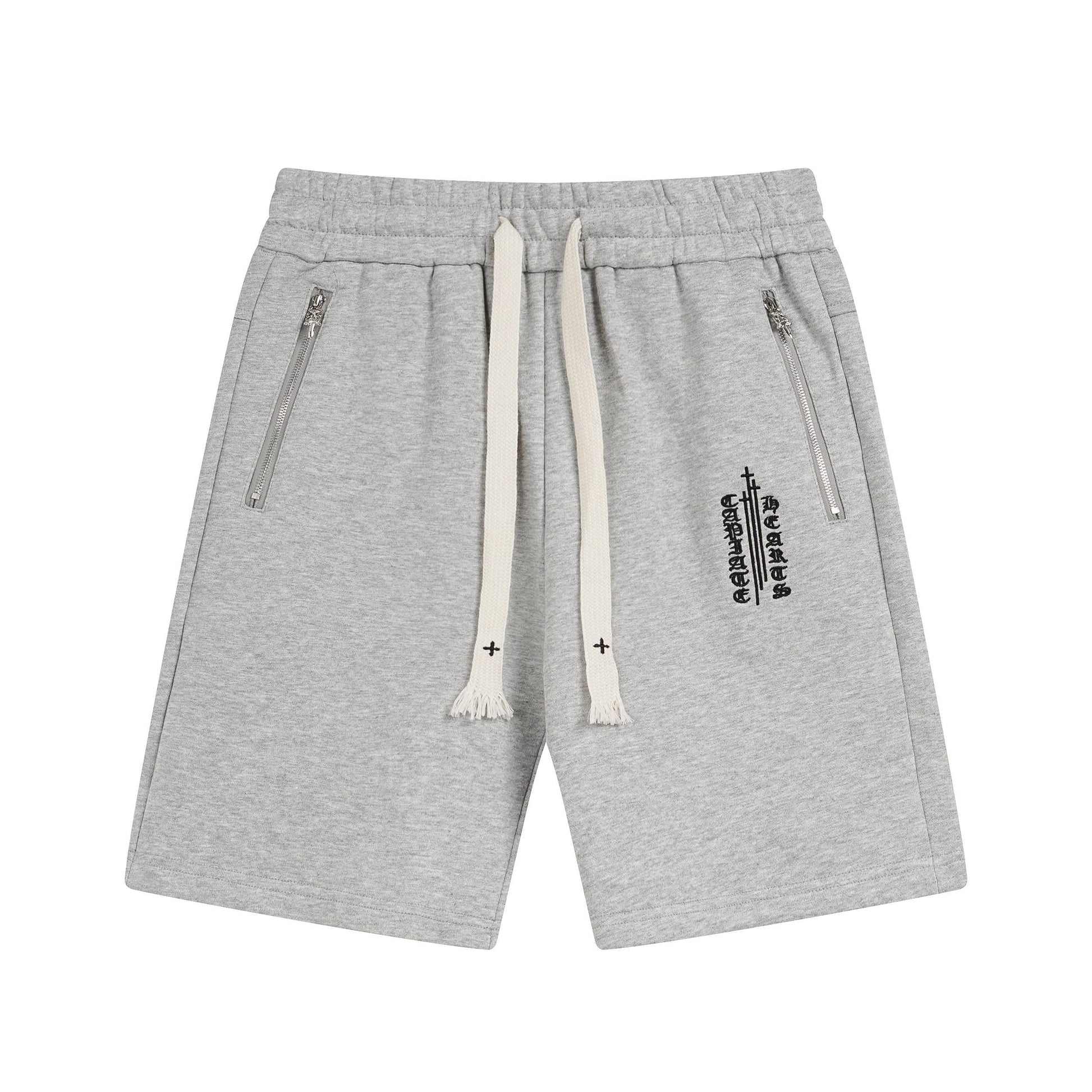 Chrome Hearts Grey Black Cross Patch Sweat Shorts