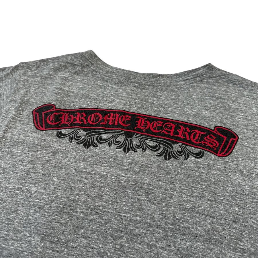 Chrome Hearts V-Neck Back Print Grey/Red Shirt