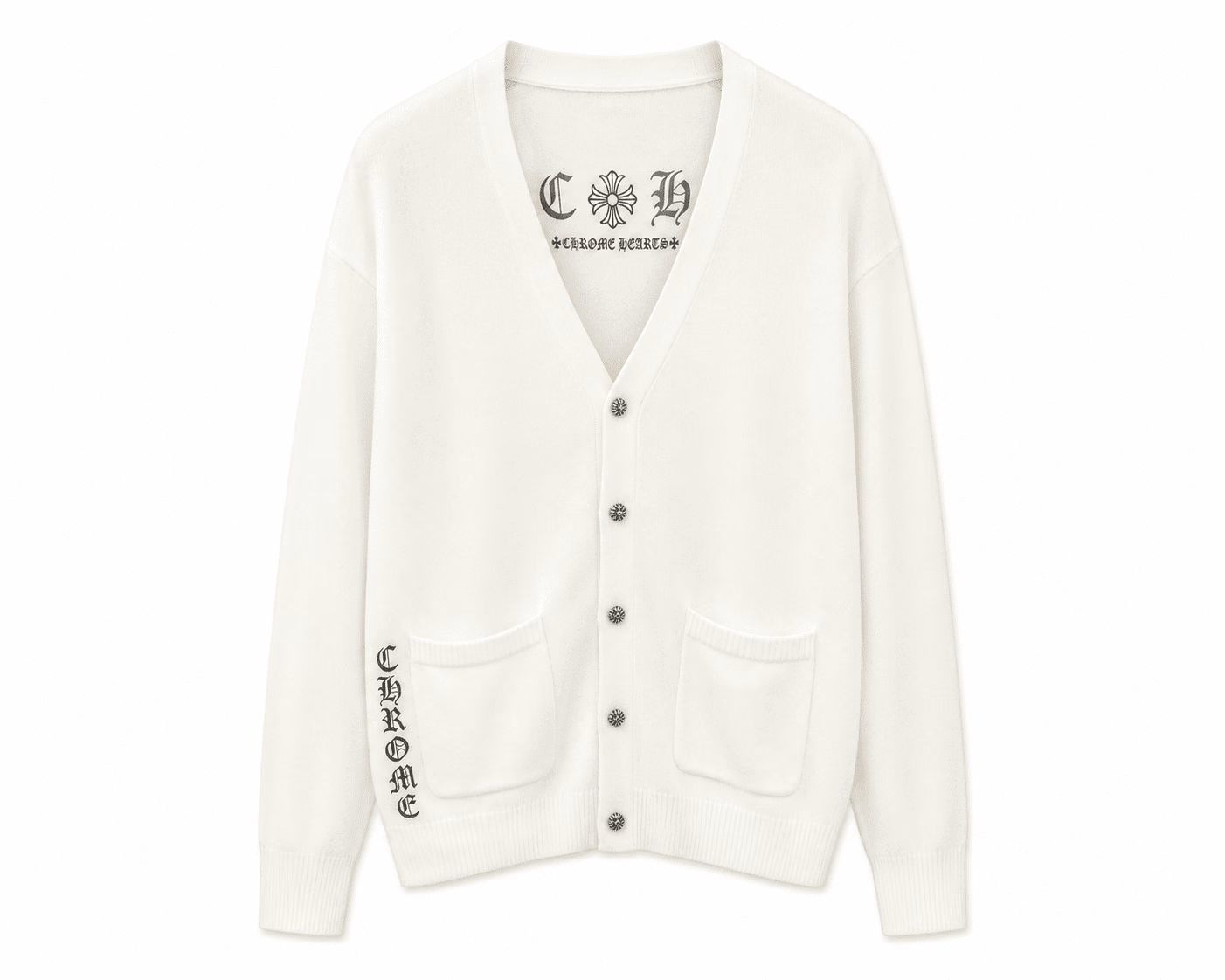 Chrome Hearts CH Cross Waffle Knit Cardigan
