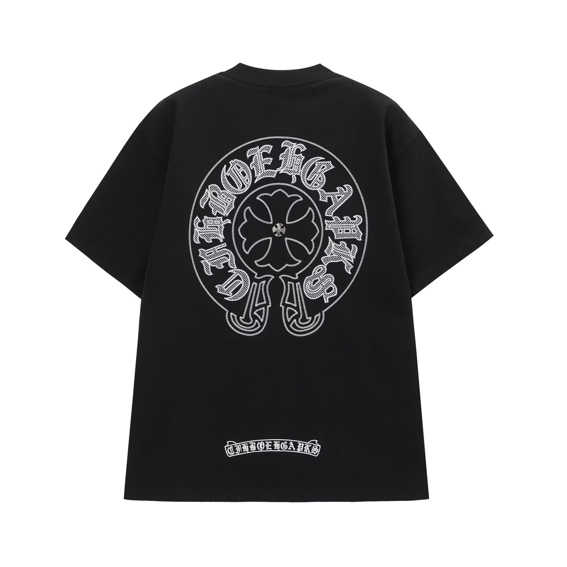 Chrome Hearts Black Gothic Circle Cross T-Shirt