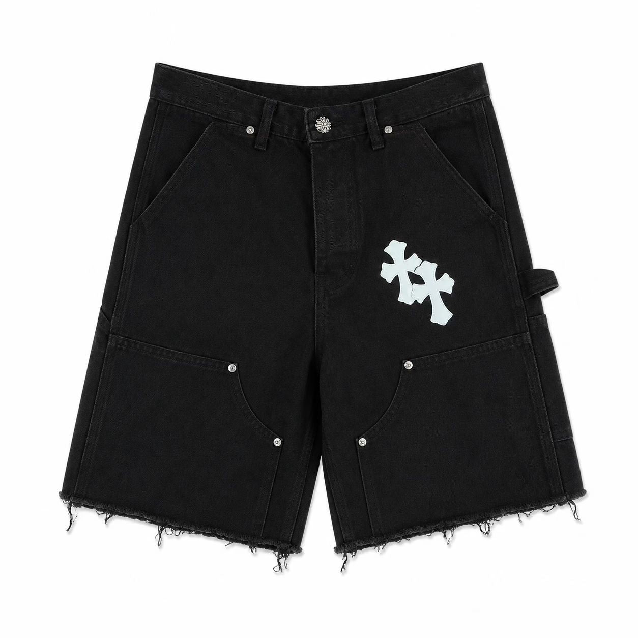 Chrome Hearts Shorts White Cross Denim