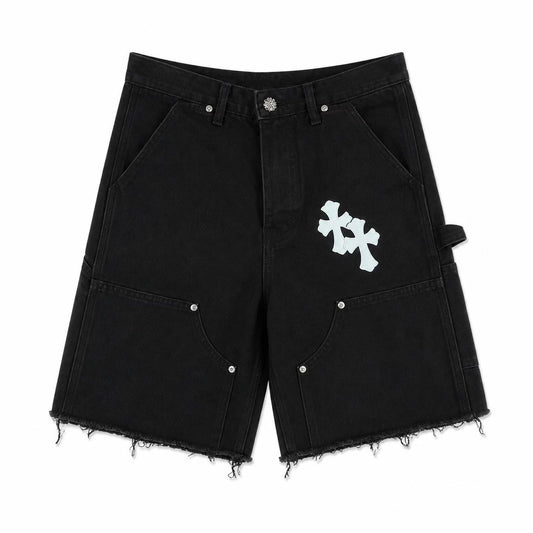 Chrome Hearts Shorts White Cross Denim
