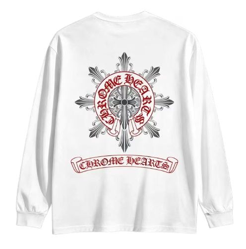 Chrome Hearts Gothic Cross White Long Sleeve
