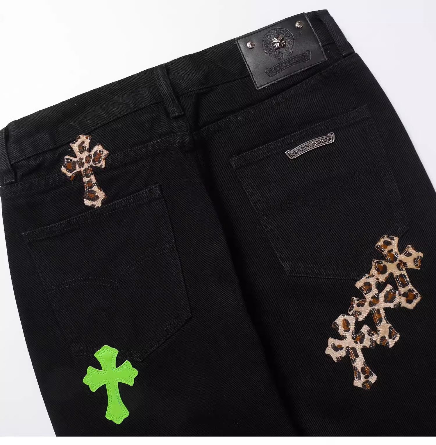 Leather Patches Jeans