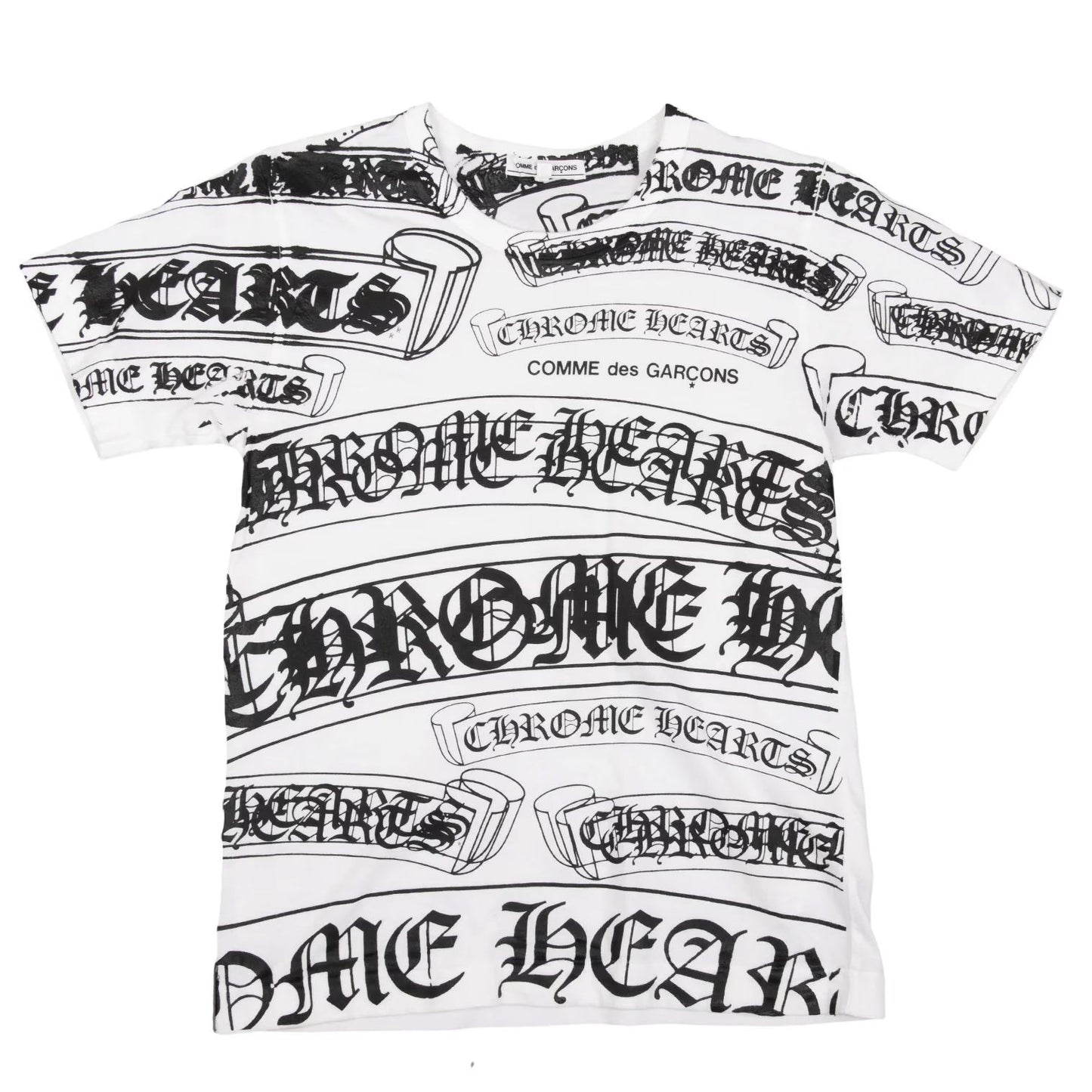 Chrome Hearts Comme des Garcons Printed T-Shirt White, Black