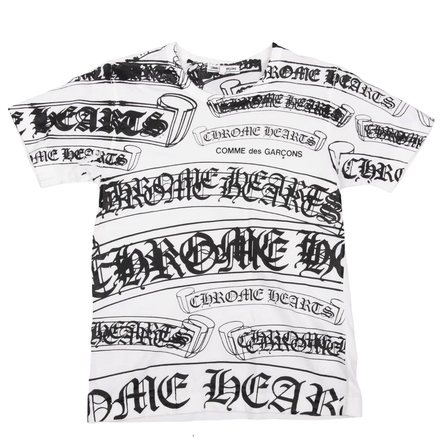 Chrome Hearts Comme des Garcons Printed T-Shirt White, Black