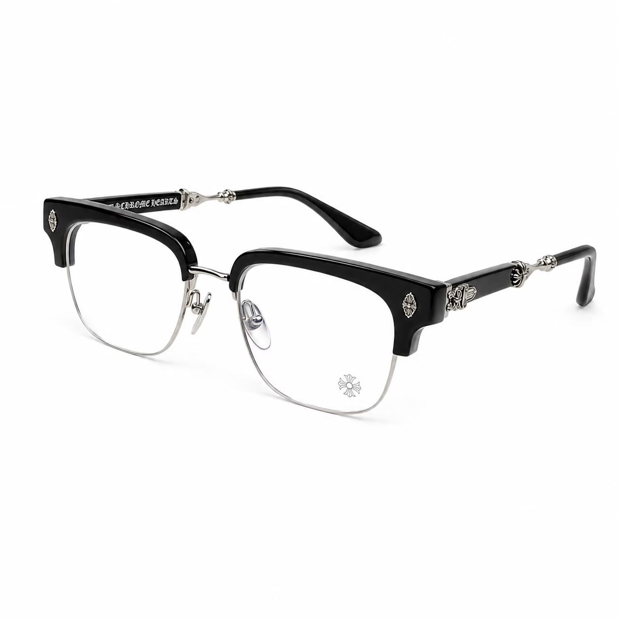 Chrome Hearts Clubmaster Black Silver Glasses