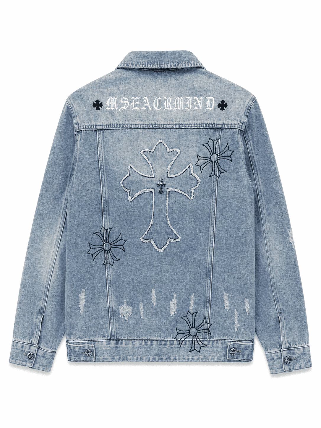 Chrome Hearts Blue Cross Patch Denim Jacket