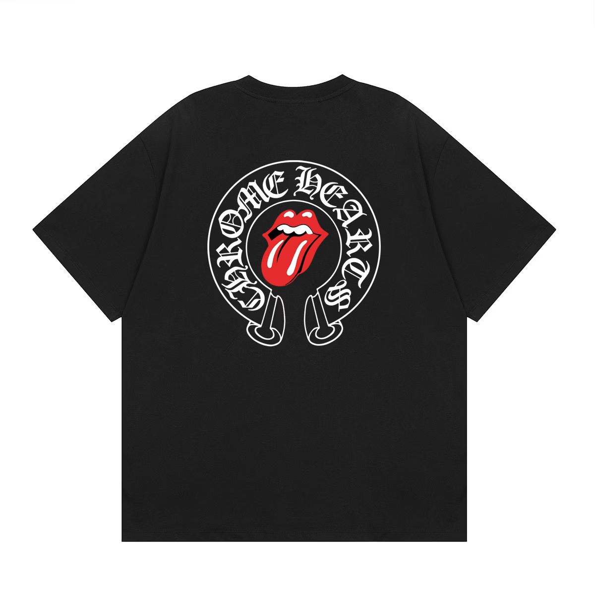 Chrome Hearts Red Tongue Horseshoe T-Shirt Black