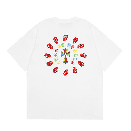 Chrome Hearts Red Lips Cross T-Shirt White