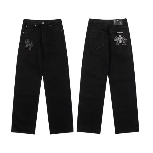 Black Chrome Heart Jeans