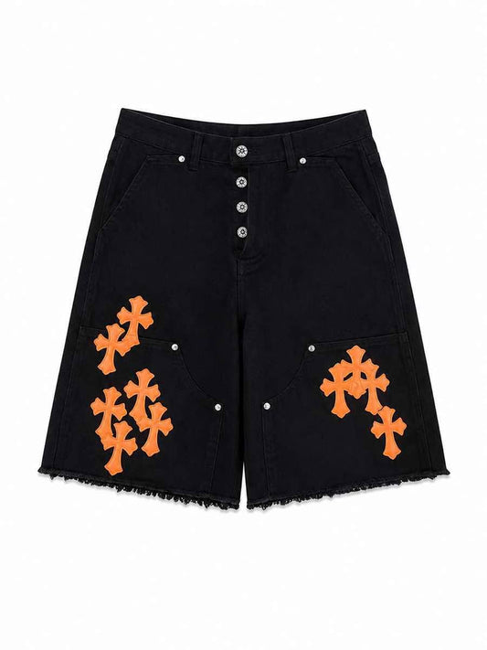 Chrome Hearts Cross Patch Denim Shorts
