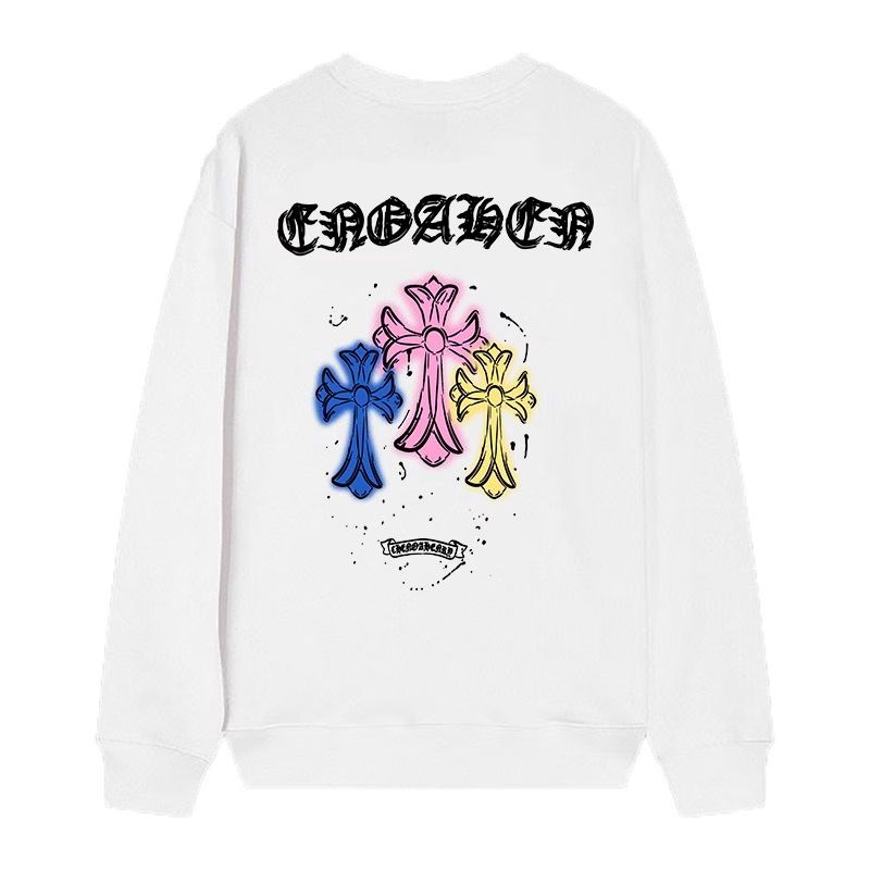 Chrome Hearts Neon Trinity Cross Long Sleeve Tee White