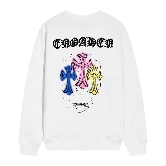 Chrome Hearts Neon Trinity Cross Long Sleeve Tee White