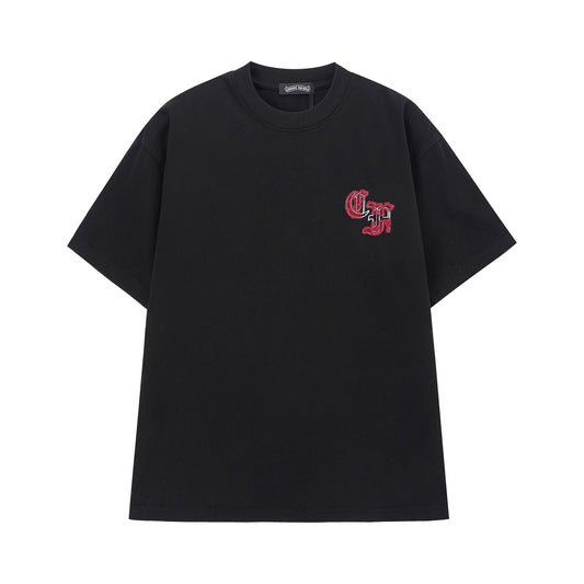 Chrome Hearts Black Red Cross Logo T-Shirt