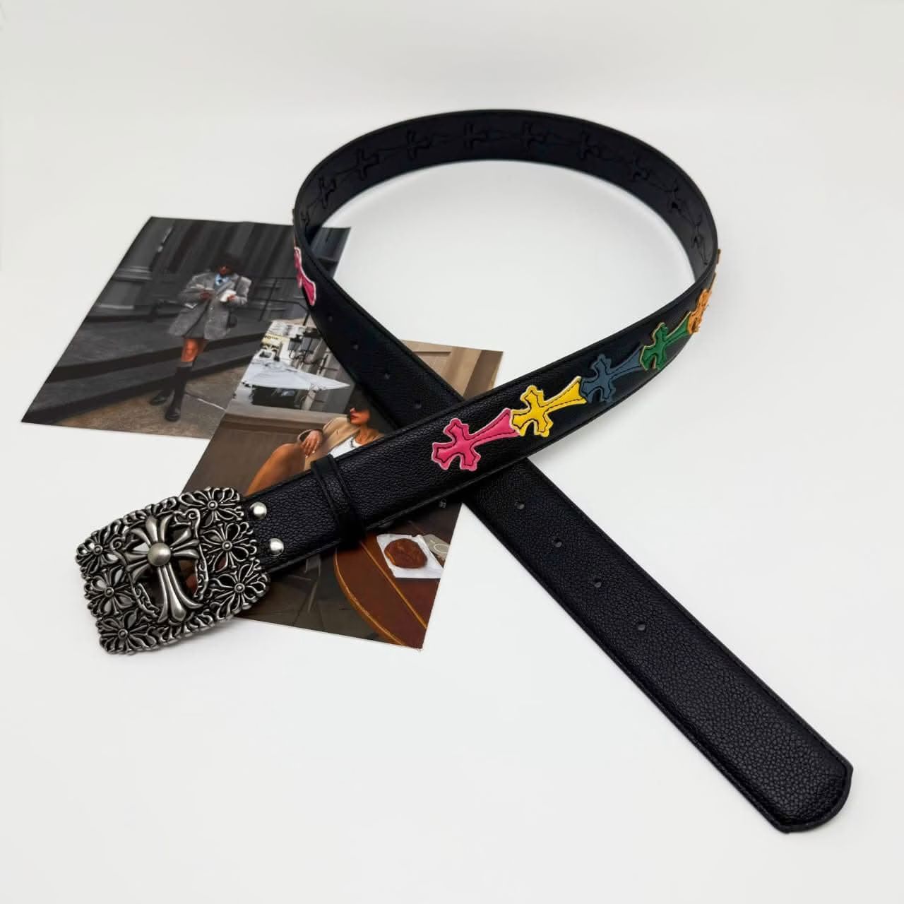 Chrome Hearts Cross Buckle Leather Belt
