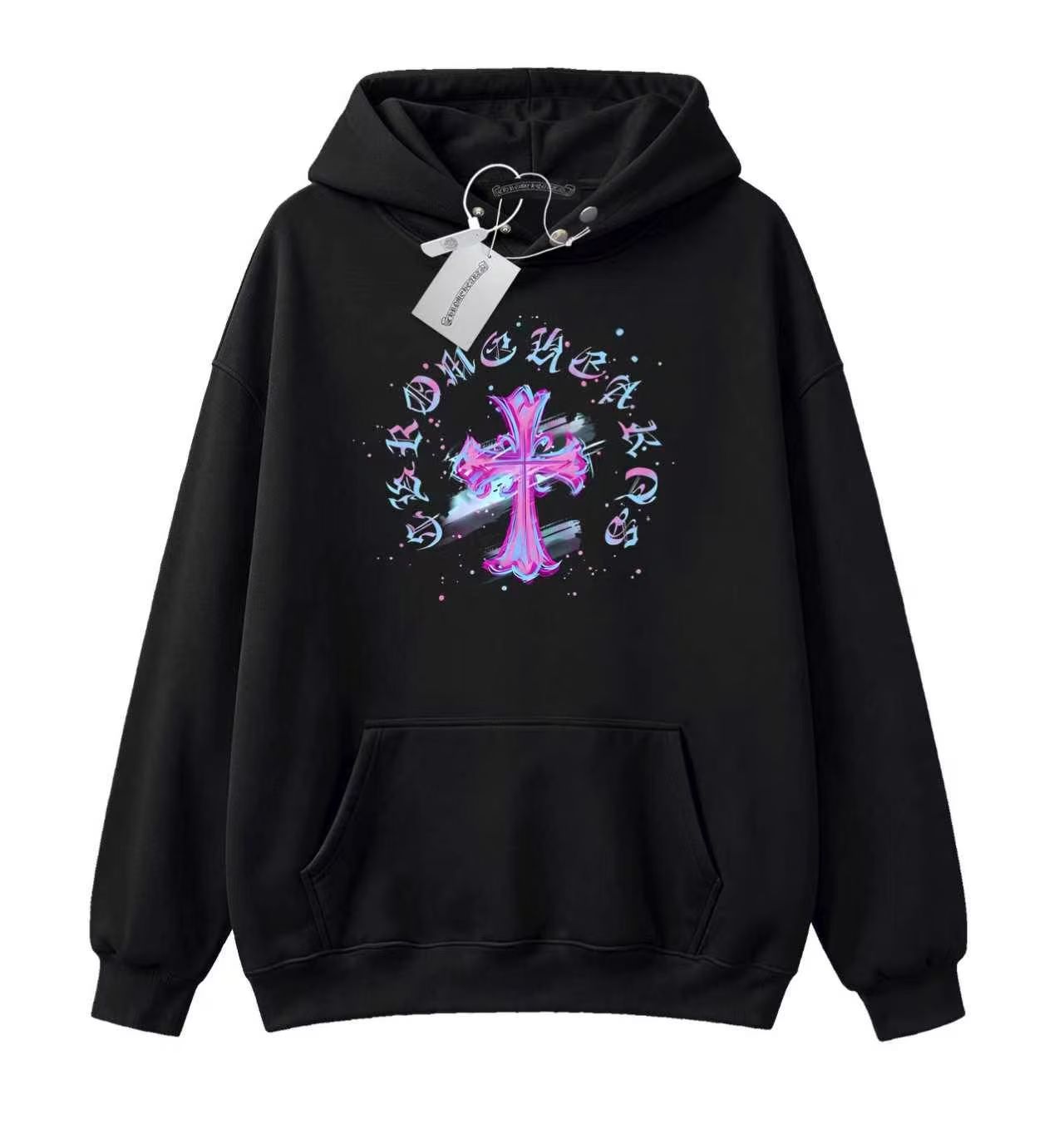 Chrome Hearts Neon Cross Black Hoodie