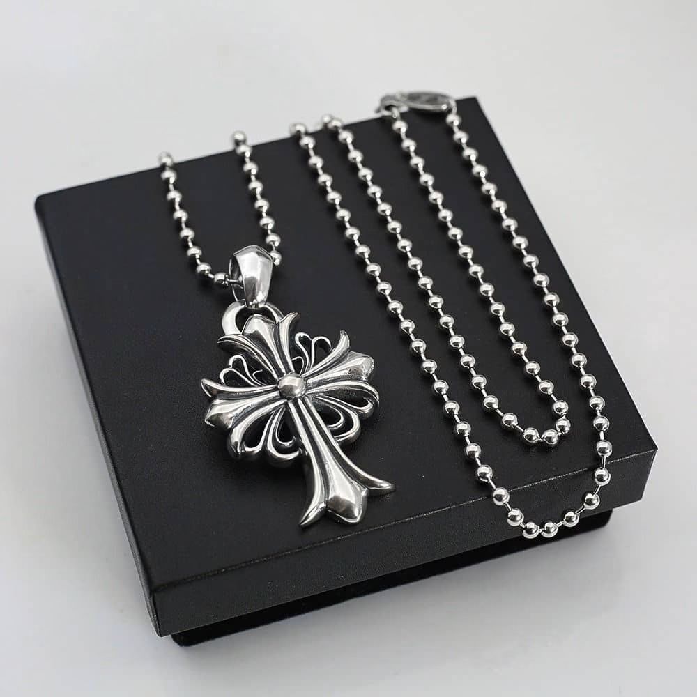 Chrome Hearts Floral Cross Pendant Necklace