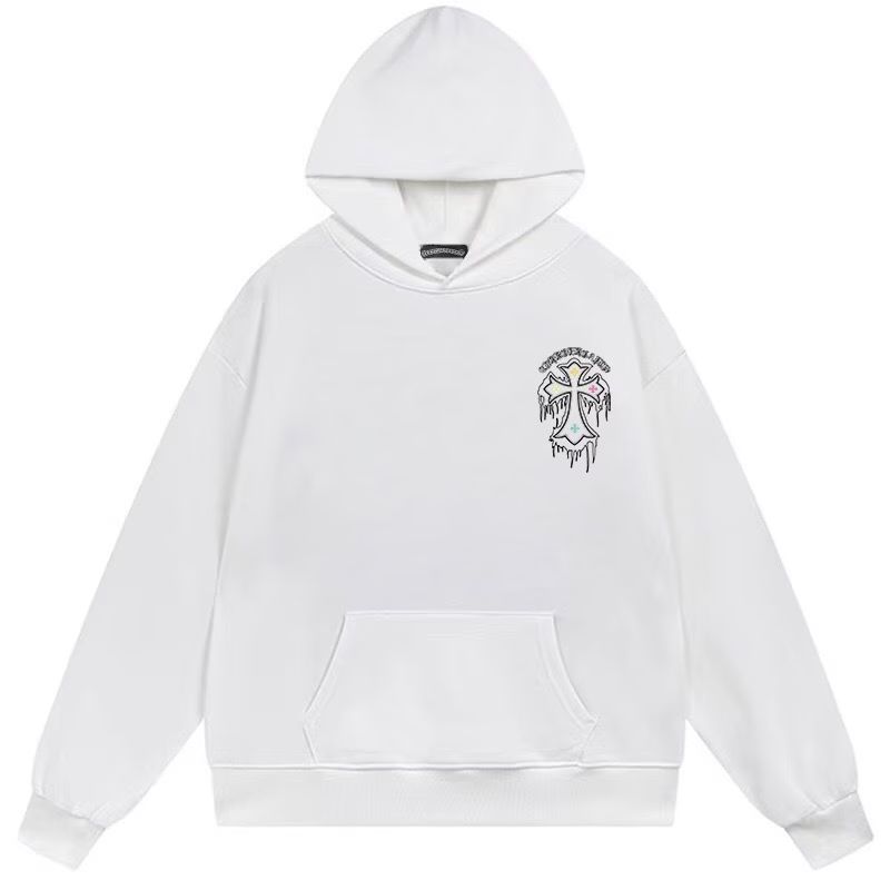 Chrome Hearts Dripping Cross White Hoodie