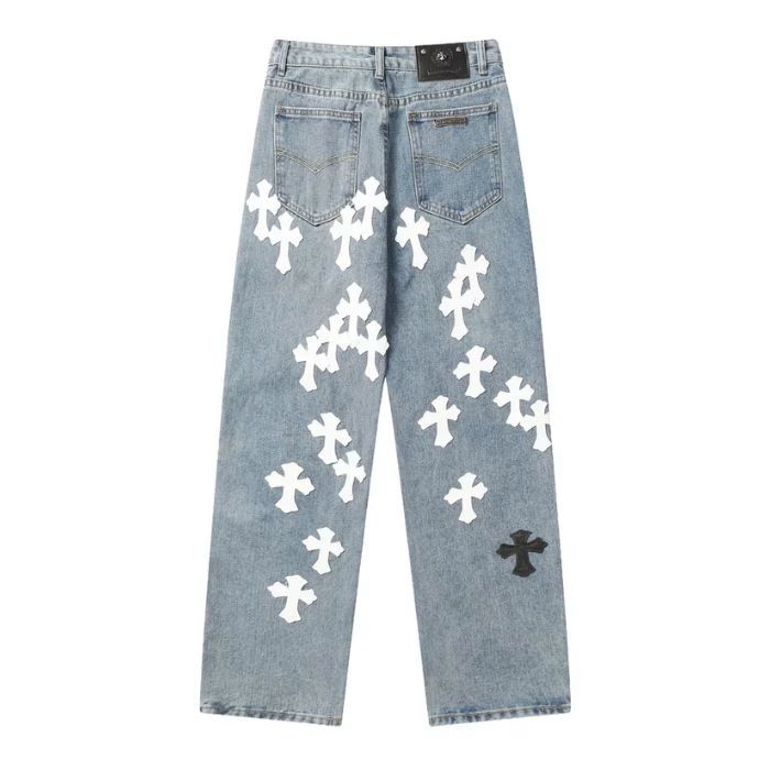Chrome Style Levis Hearts Cyan Jeans