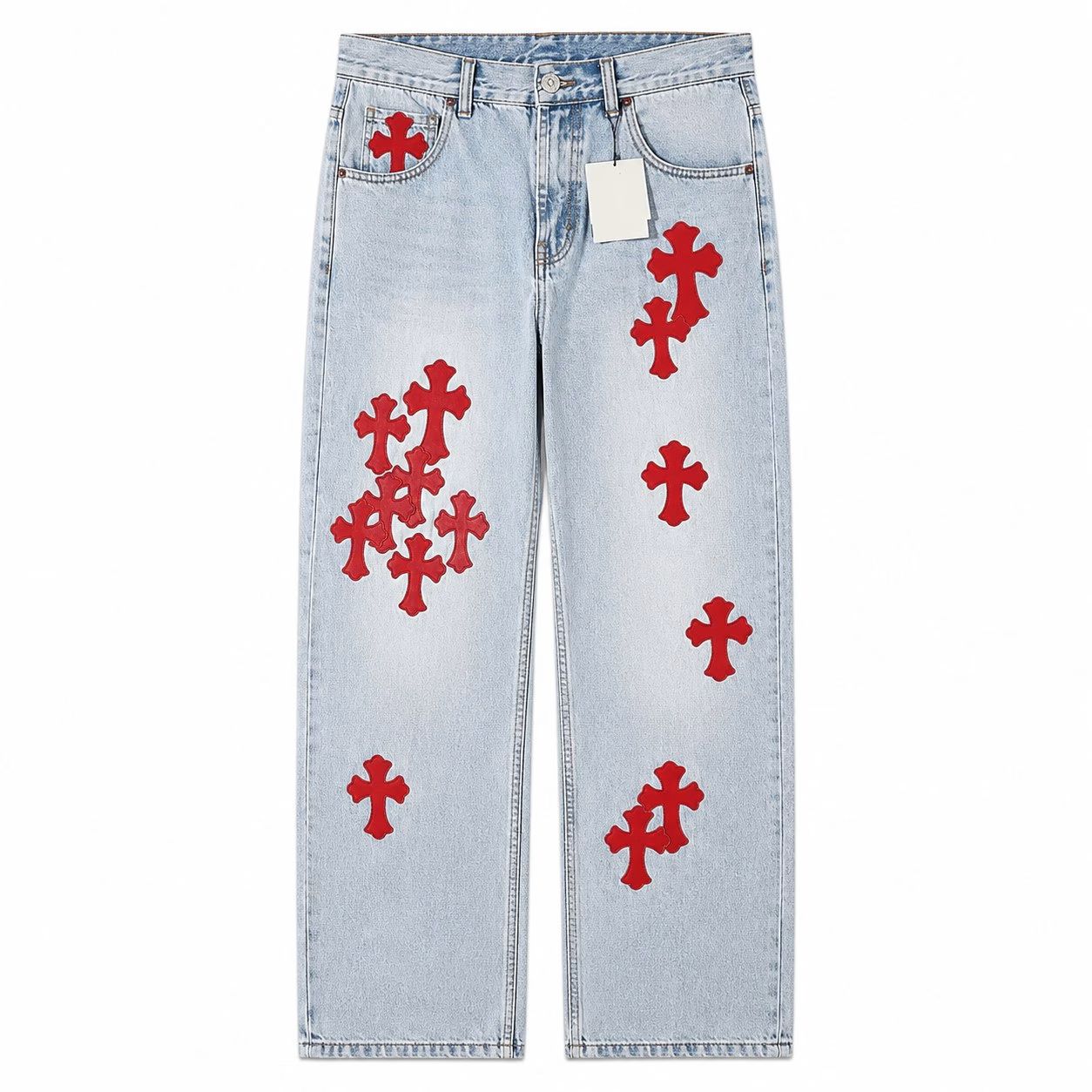 Chrome Hearts Red Patch Jeans