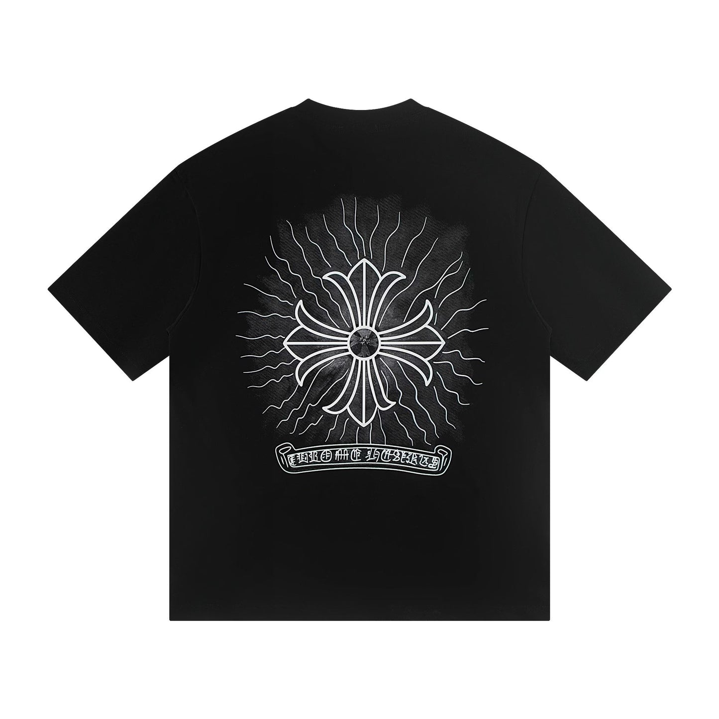 Chrome Hearts Radiant Cross Graphic Black T-Shirt