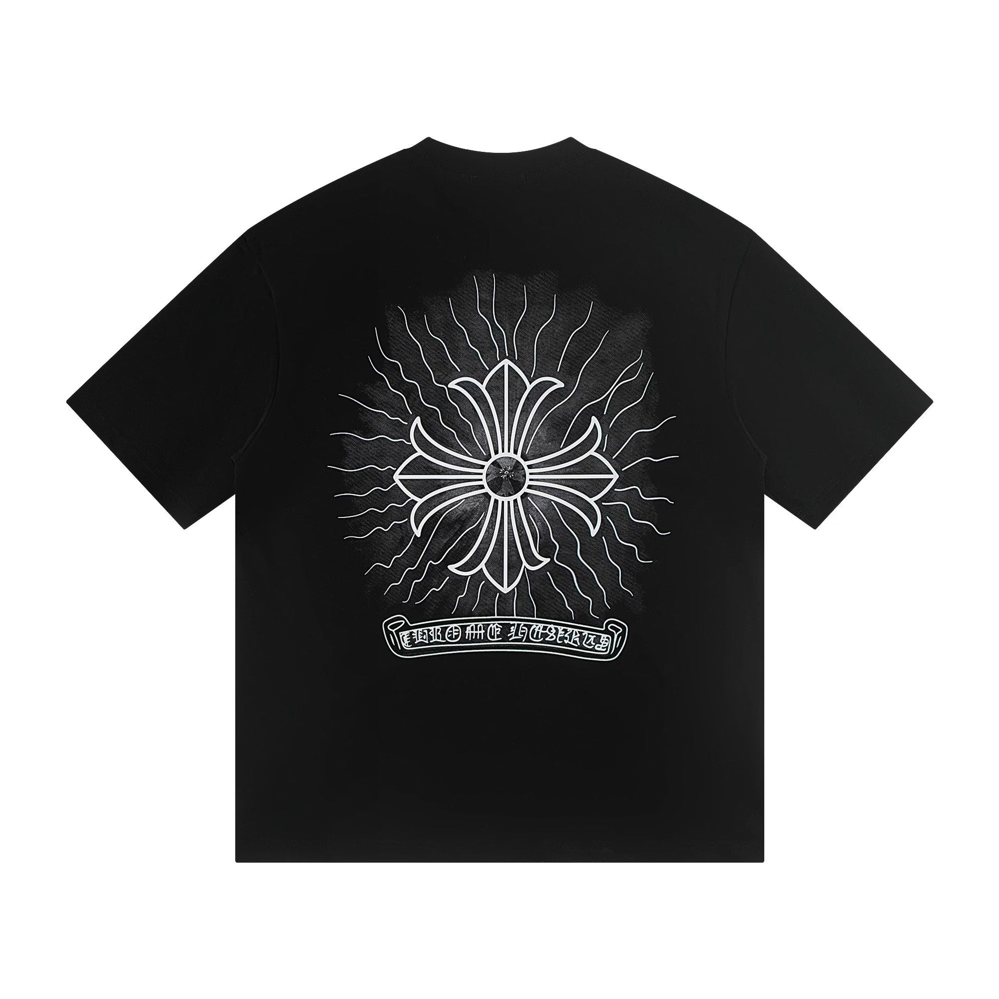 Chrome Hearts Radiant Cross Graphic Black T-Shirt