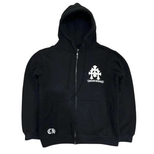Chrome Hearts Triple Cross Logo Zip Up Hoodie