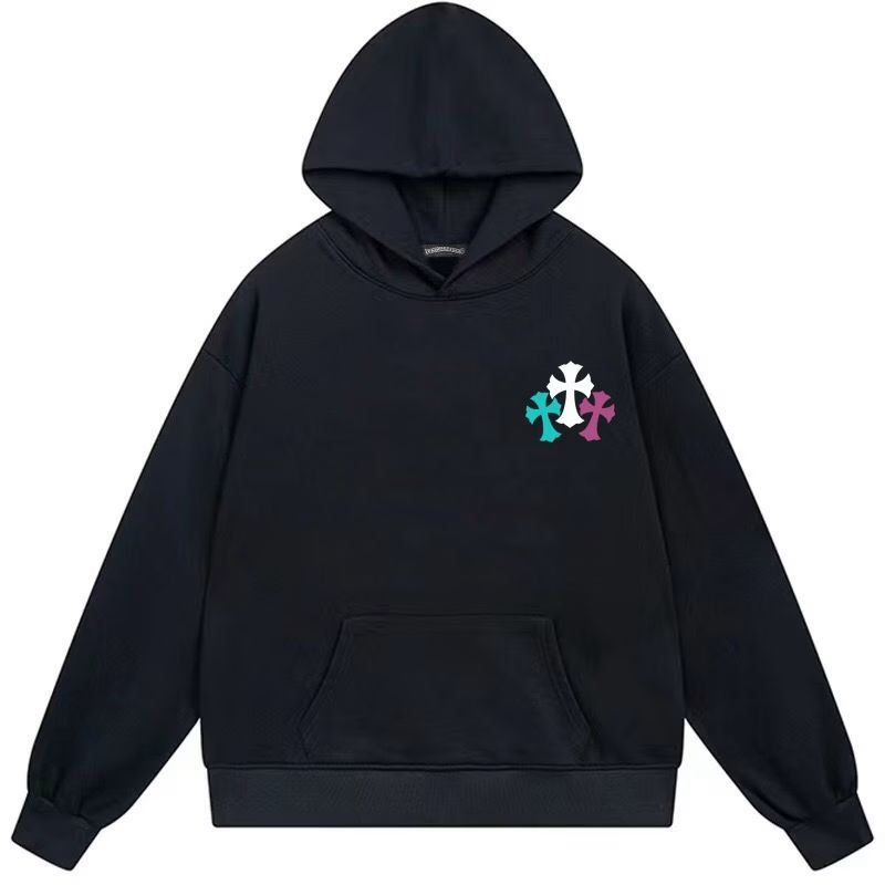 Chrome Hearts Multicolor Cross Logo Black Hoodie