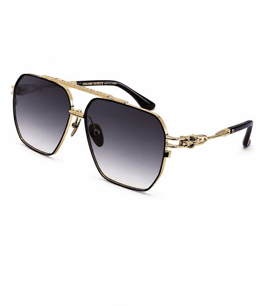Chrome Hearts Gold Hexagon Aviator Sunglasses