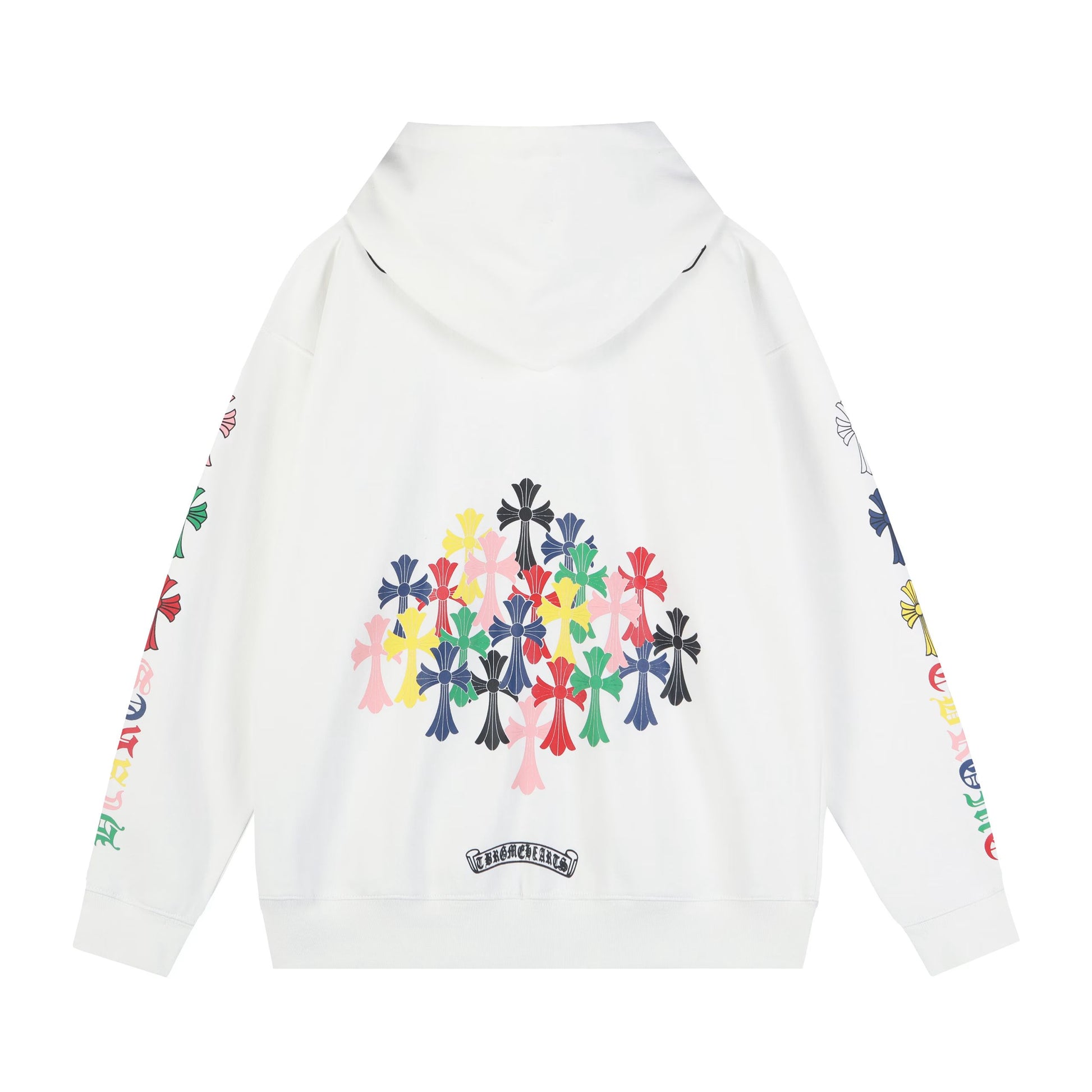Chrome Hearts Multi Color Cross Cemetery Hoodie White