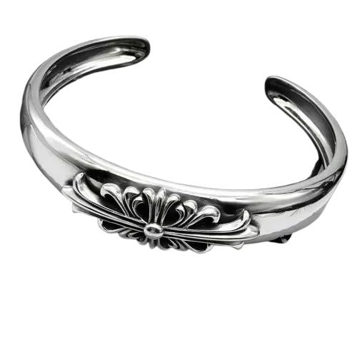 Chrome Hearts Floral Cross Open Cuff Bracelet