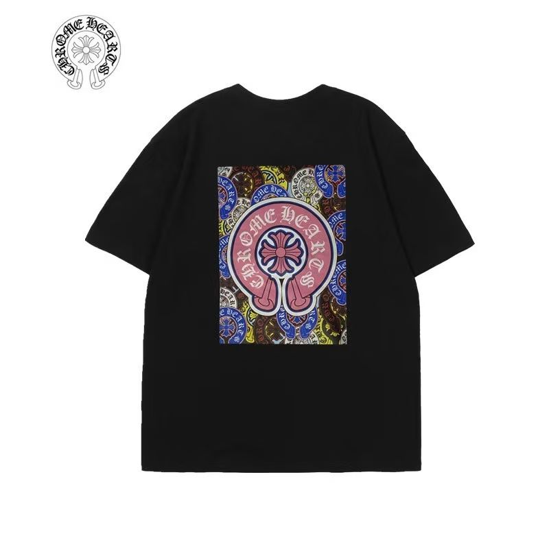 Chrome Hearts Black Pink Horseshoe Graphic Tee