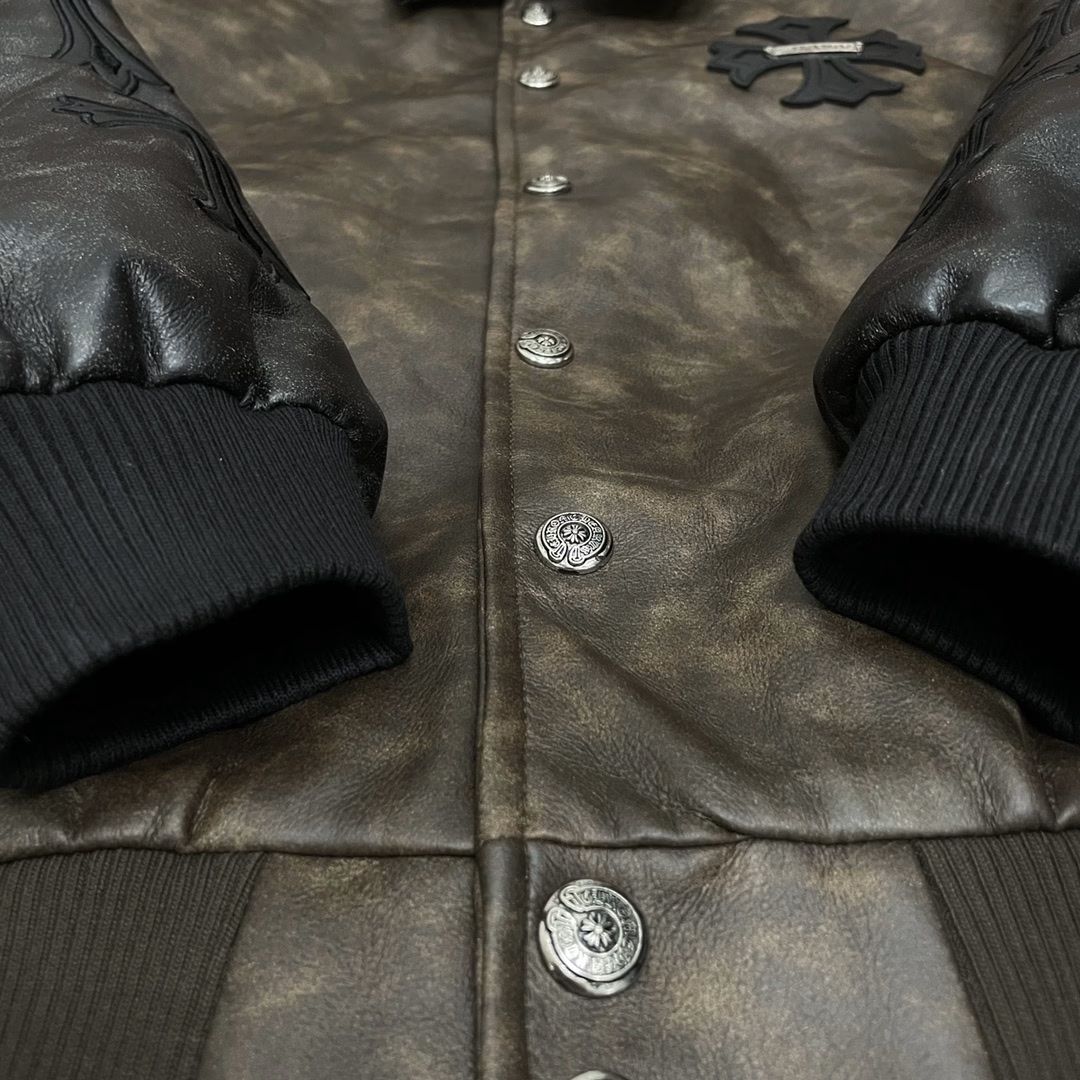 Chrome Hearts Vintage Cross Leather Jacket – Brown
