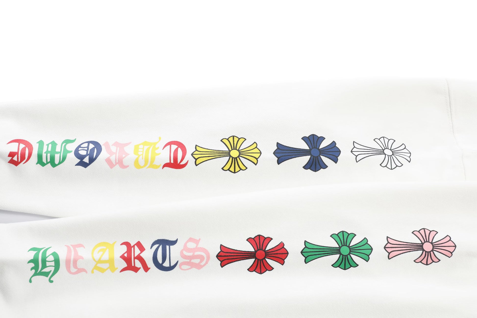 Chrome Hearts Multi Color Cross Cemetery Hoodie White