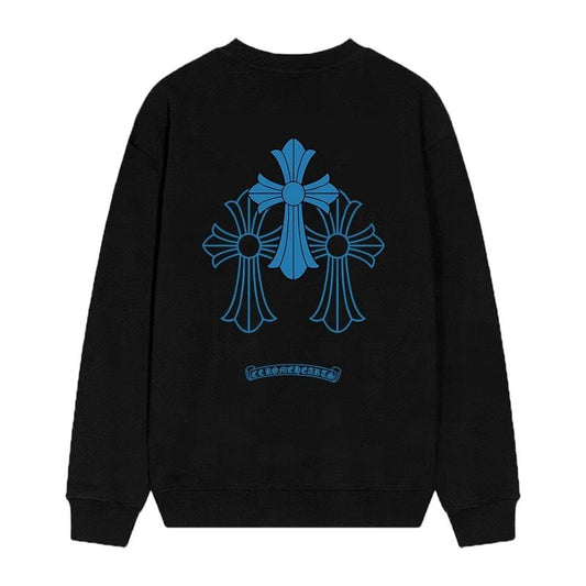 Chrome Hearts Blue Horseshoe Triple Cross Long Sleeve
