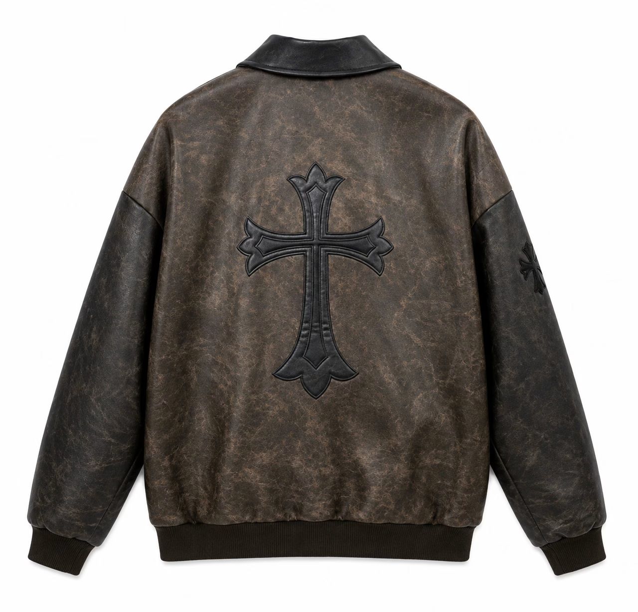 Chrome Hearts Vintage Cross Leather Jacket – Brown