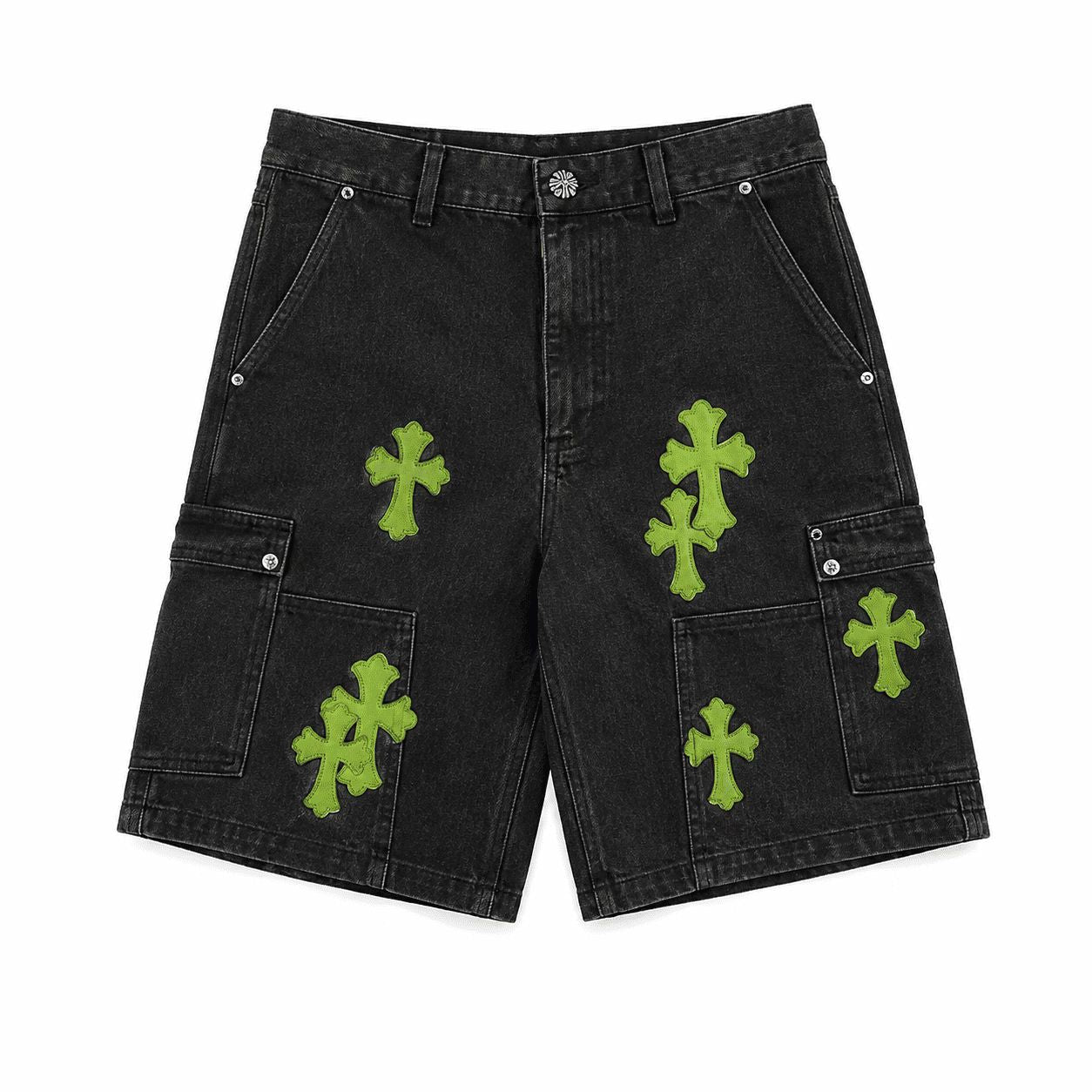 Chrome Hearts Camo Neon Cross Cargo Shorts