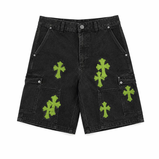 Chrome Hearts Camo Neon Cross Cargo Shorts