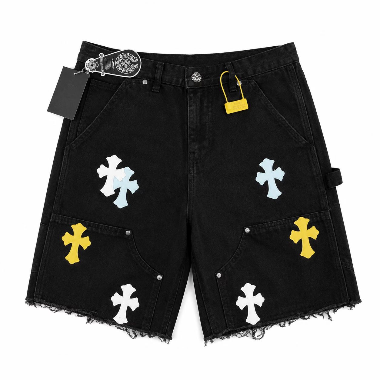 Chrome Hearts Multi-Color Cross Denim Shorts