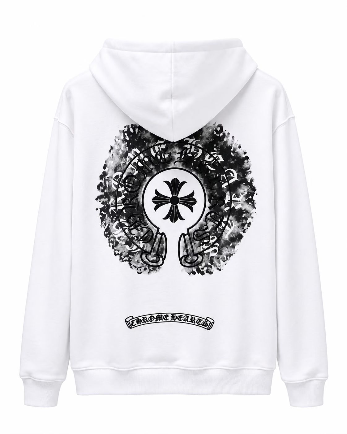 Chrome Hearts White Floral Cross Pullover Hoodie