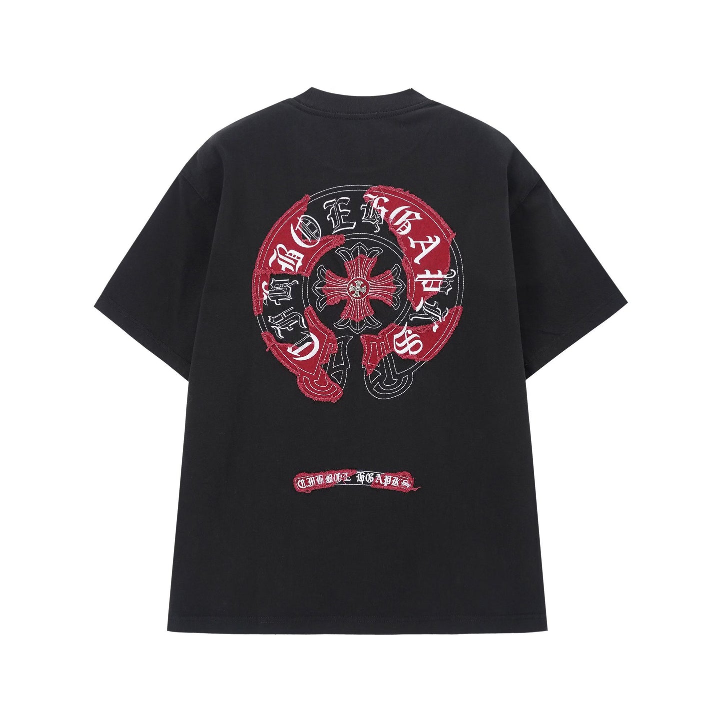 Chrome Hearts Black Red Cross Logo T-Shirt