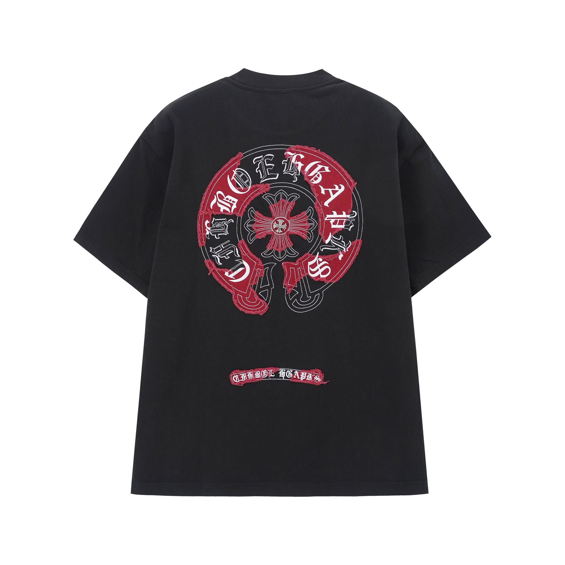 Chrome Hearts Black Red Cross Logo T-Shirt