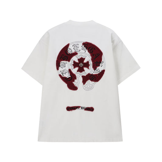 Chrome Hearts White Red Cross Logo T-Shirt