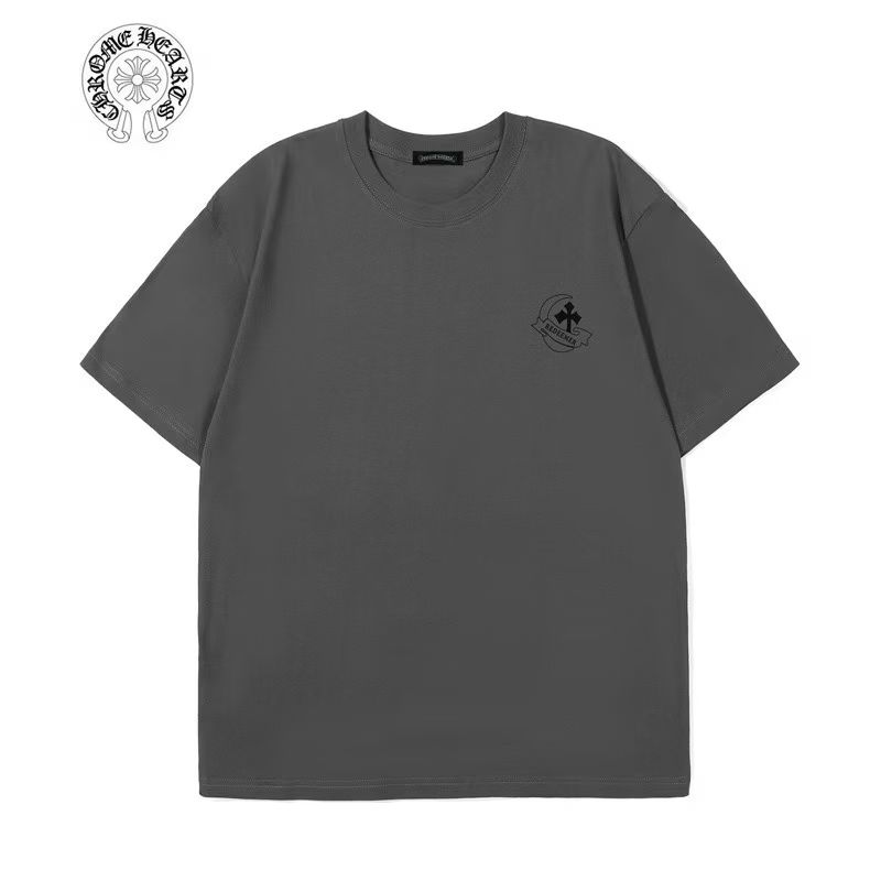 Chrome Hearts Grey Black Cross Back Graphic Tee