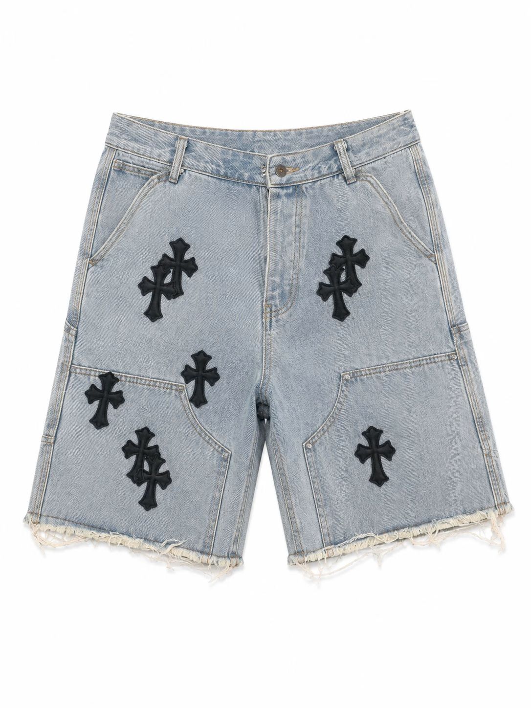 Chrome Hearts Black Cross Denim Shorts
