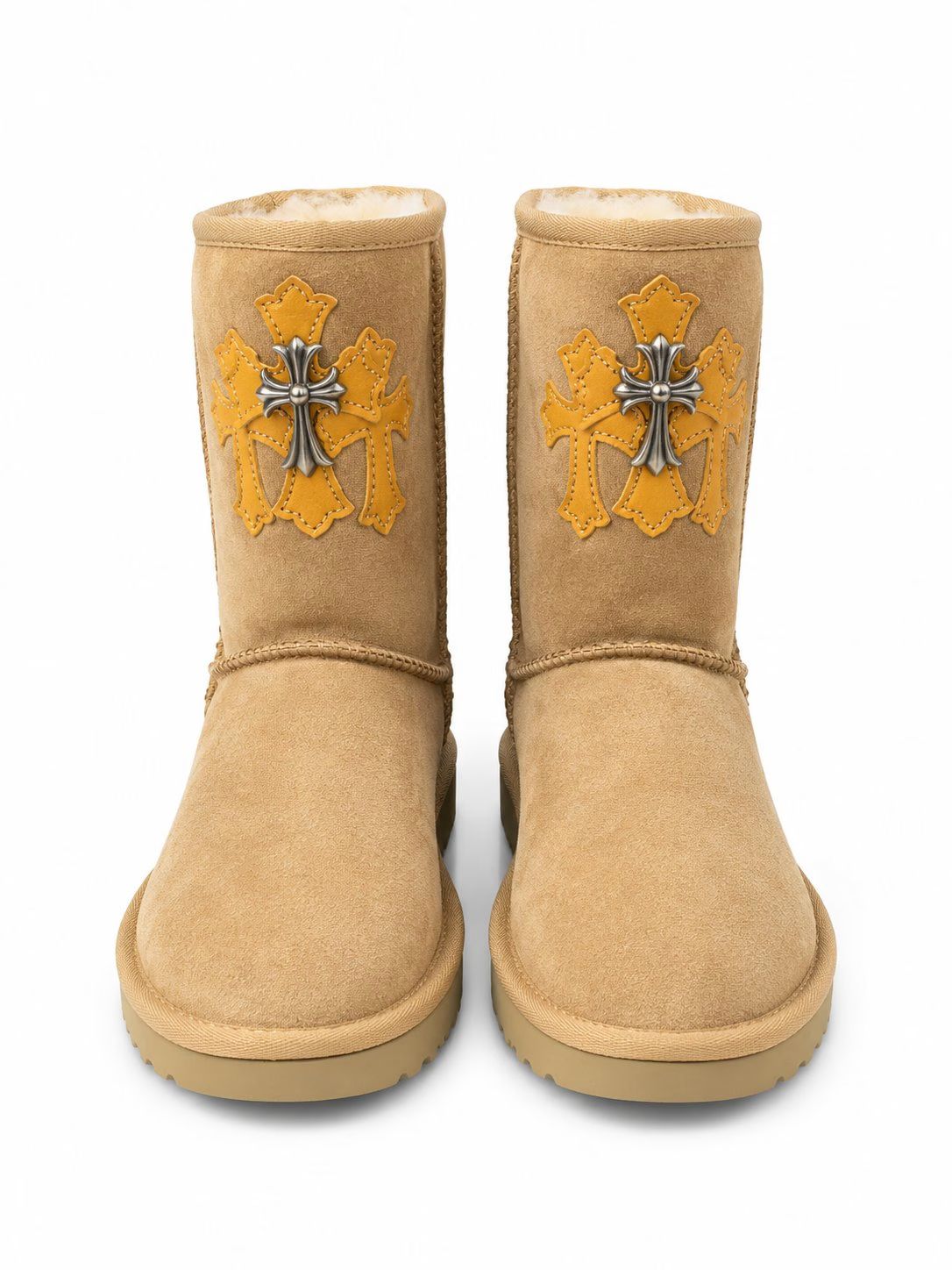 Chrome Hearts Brown Triple Cross UGG Boots